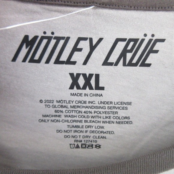 Motley Crue Mens T-Shirt Size XXL Tour '87 Raglan Tee Licensed Cotton Blend New - Picture 5 of 15